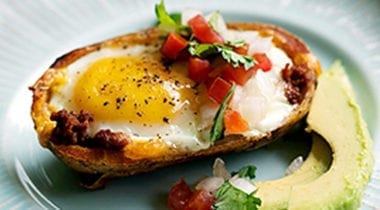 potato cup with egg