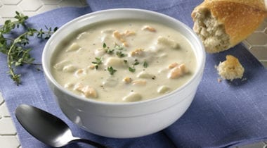 clam chowder in a bowl