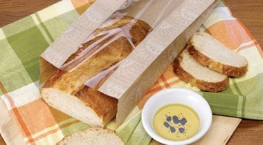 windowed bread bag with bread