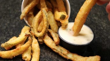 anchor pickle fries with dipping sauce
