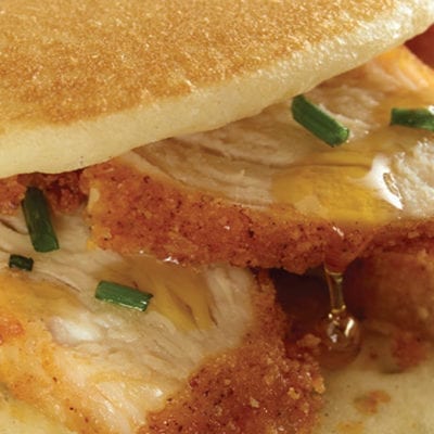 chicken and pancake sandwich