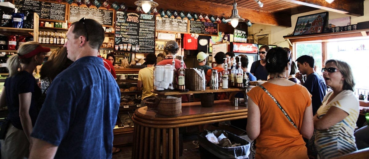 people in line at coffee shop