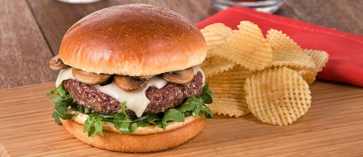 pub burger with chips platter