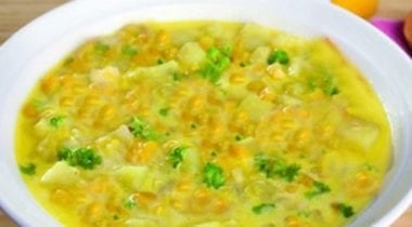 corn chowder in a bowl
