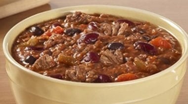 beef chili in a bowl