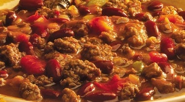 chili with tomatoes and beans