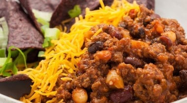 bbq chili with shredded cheese