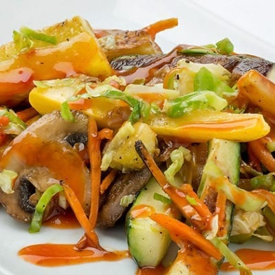vegetable medley with kens sriracha glaze