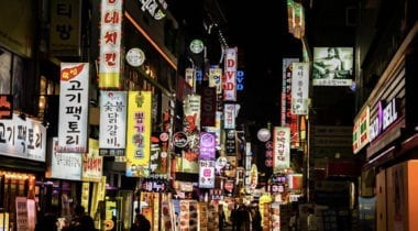 Korean street at night