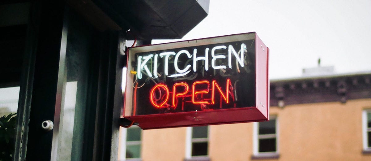 kitchen open sign
