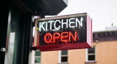 kitchen open sign
