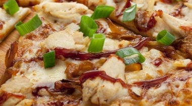 bbq chicken pizza with scallions