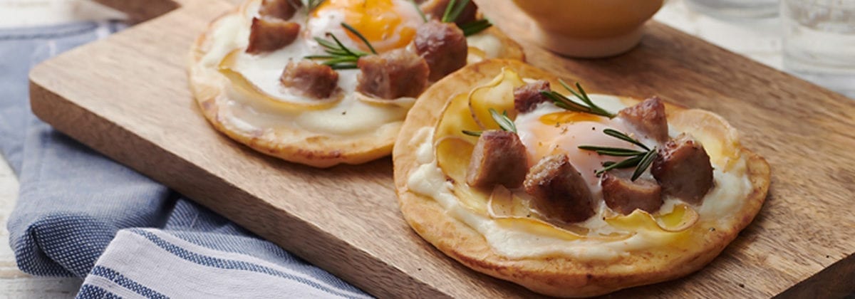sausage, egg and cheese on naan