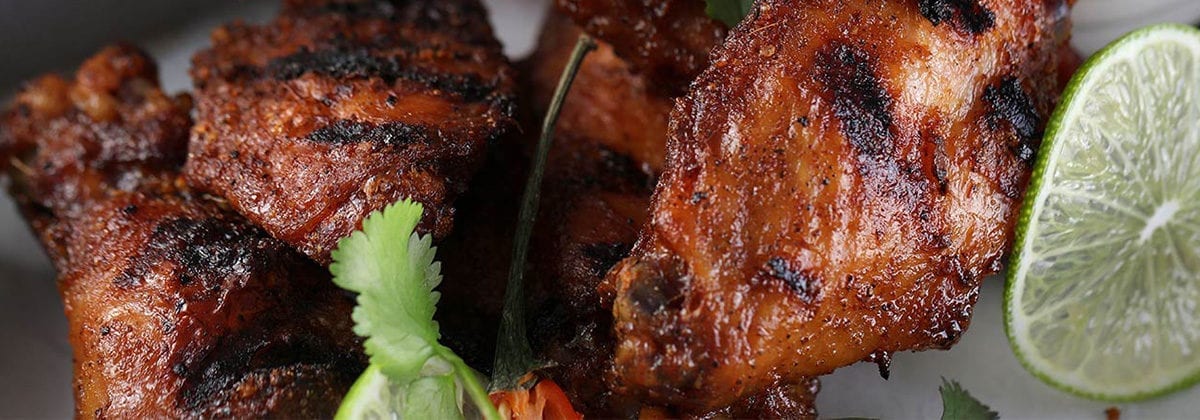 grilled bohemian chicken wings with lime