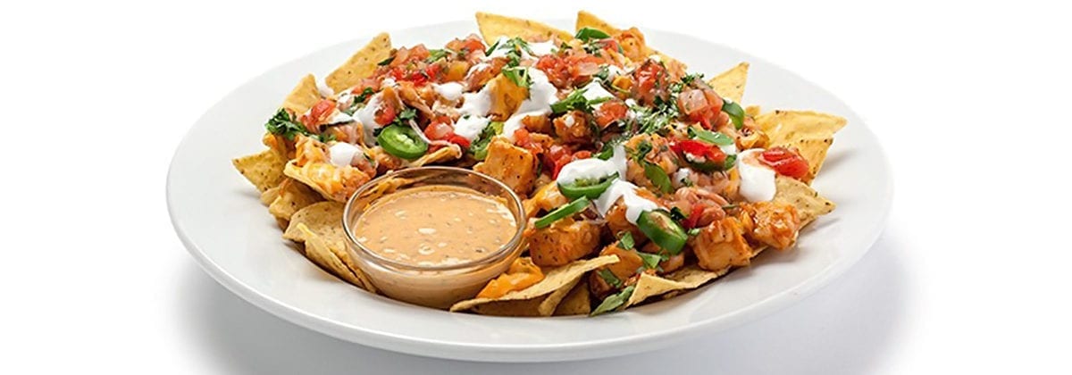 chicken nachos with jalapenos and dipping sauce