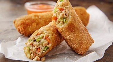 minh pork and vegetable egg rolls