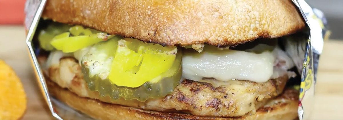 chicken burger with pickles