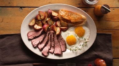 Hormel flank braised beef with red potatoes and egg