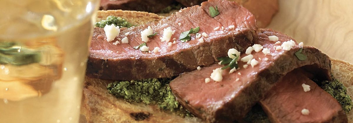 sliced beef with cilantro