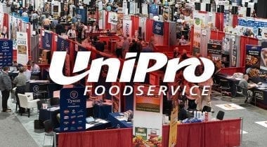 UniPro Logo Over Tradeshow Backdrop
