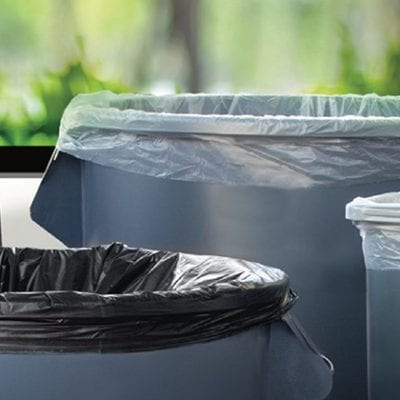 different trash cans with liners