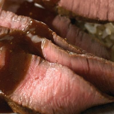 sliced steak