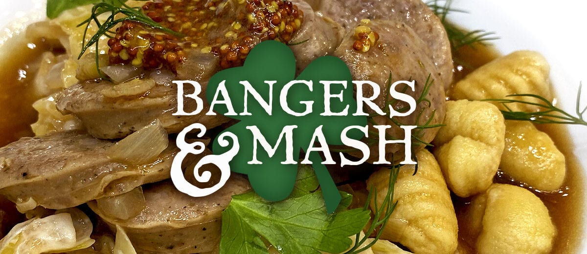 bangers and mash recipe graphic