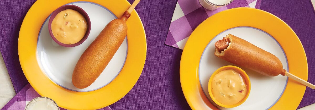 state fair corn dogs with cheese dipping sauce