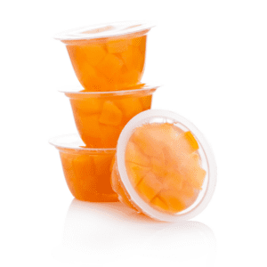 individually wrapped diced peaches in juice