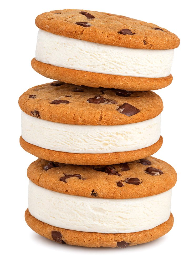 stack of cookie ice cream sandwiches