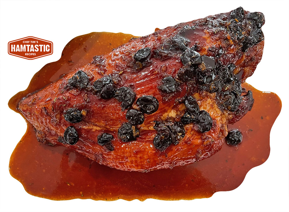 glazed ham with dried cherries