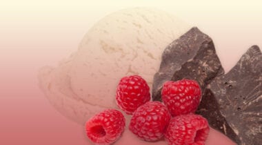 vanilla ice cream with chocolate raspberry cups