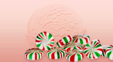 peppermint ice cream with peppermint candies