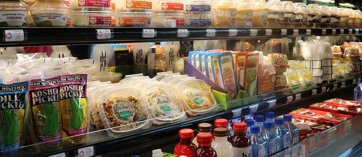 foods in convenience store cooler