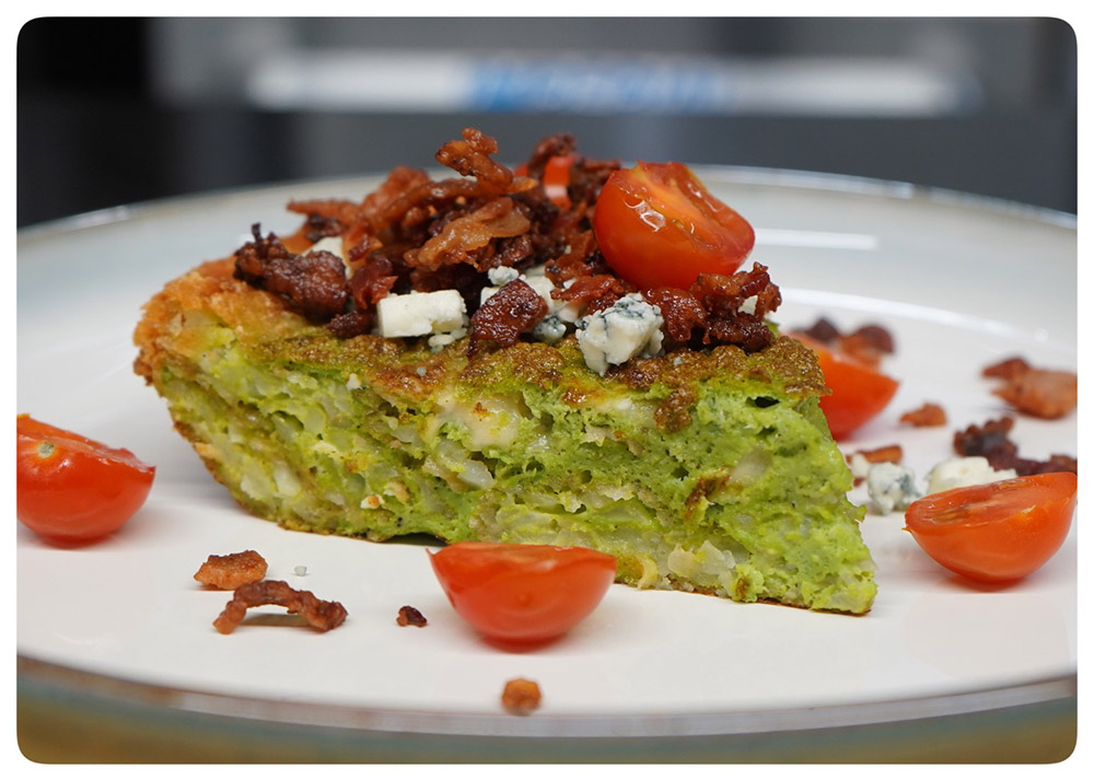 green egg bake, frittata slice