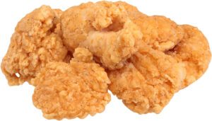 fried chicken pieces over white