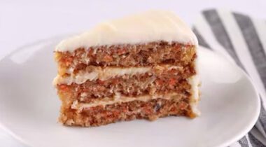 3 layer carrot cake slice