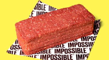 brick of ground vegan meat