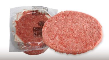 fresh burger patty and patties in a package