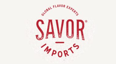 Savor Imports logo over cream colored background graphic image