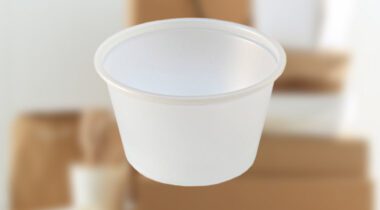clear plastic portion cup graphic