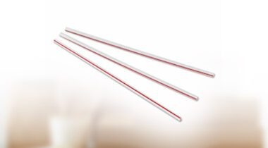 3 white straws with red stripes