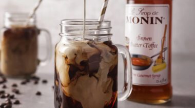 mason jar cup with coffee drink