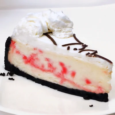 slice of peppermint cheesecake on white plate