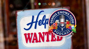 podcast graphic help wanted sign