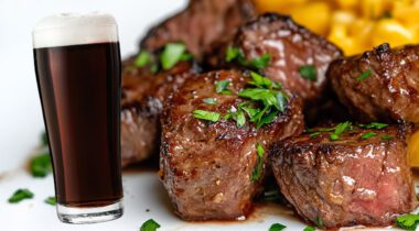 guinness steak tips graphic