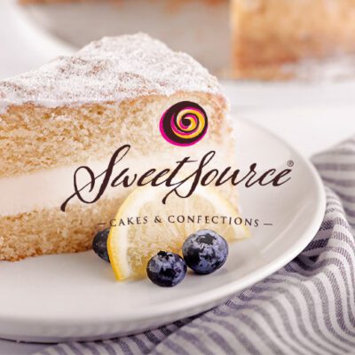 cake slice with sweet source logo