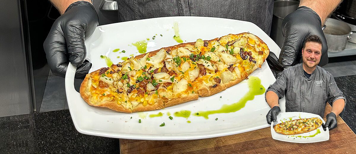 smoked haddock flatbread banner, inset chef