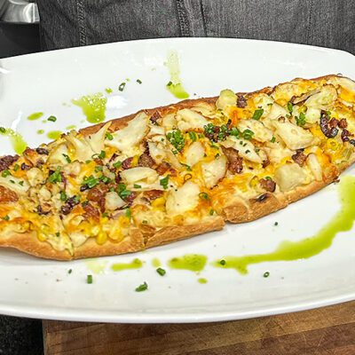 smoked haddock flatbread banner, inset chef
