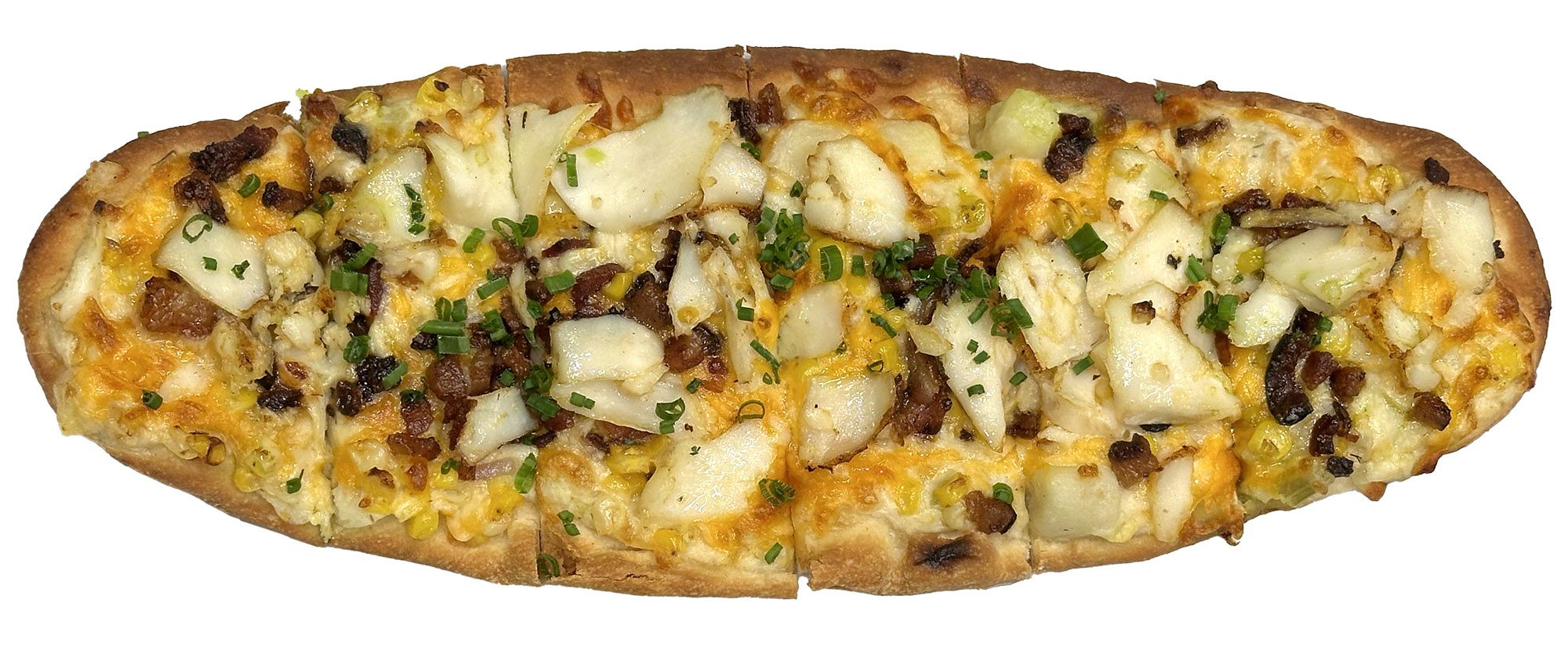 close up on smoked haddock flatbread png